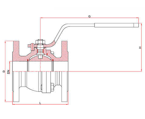 Чертёж Шаровый кран FAF 1220 PN16 250 мм